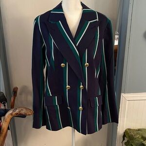 Rowing Blazers x Target Navy and Green Striped Blazer